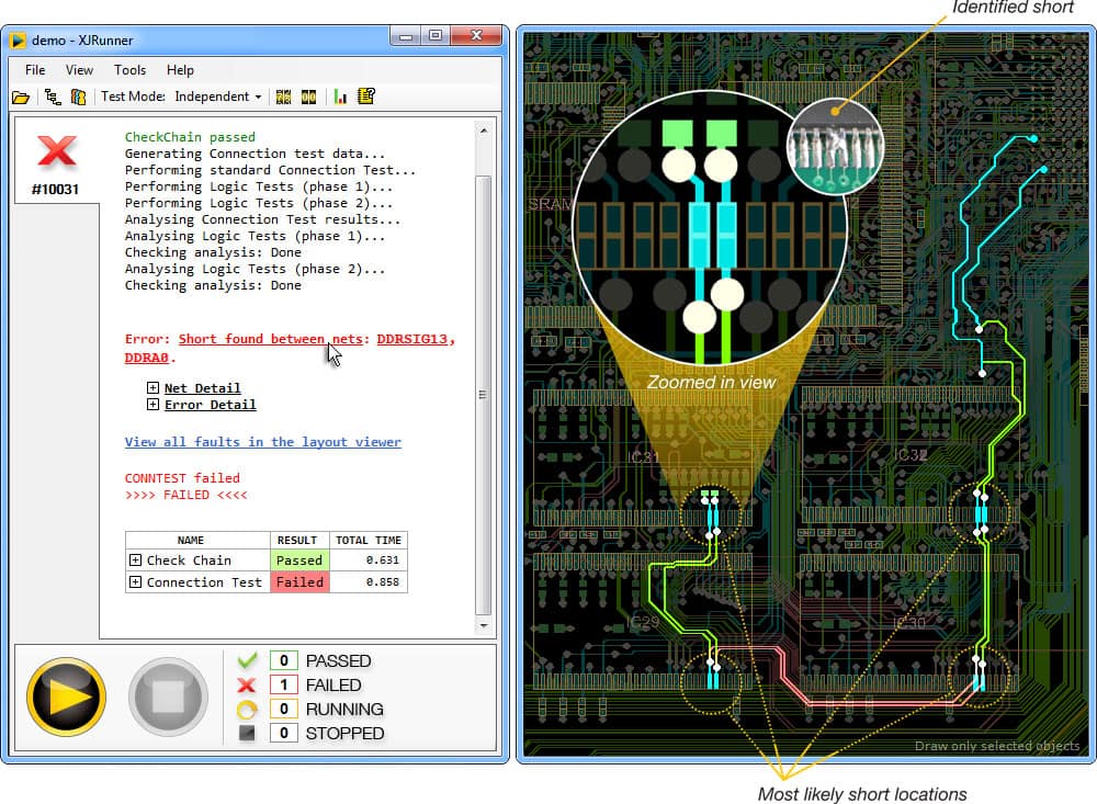 XJTAG Error Layout Viewer